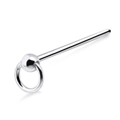 Ball Ring Shaped Silver Straight Nose Stud NSKA-45